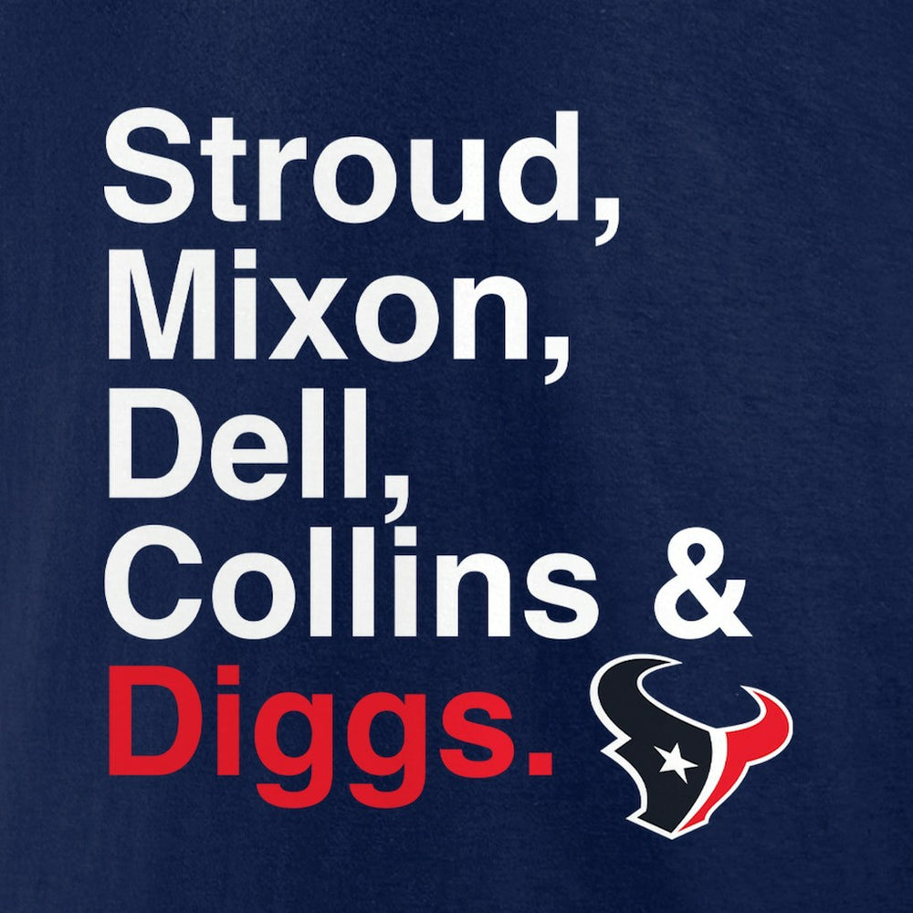Houston Texans  Stroud, Mixon, Dell, Collins & Diggs T-Shirt
