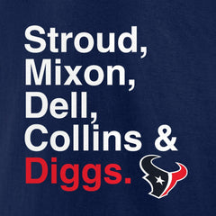 Houston Texans  Stroud, Mixon, Dell, Collins & Diggs T-Shirt