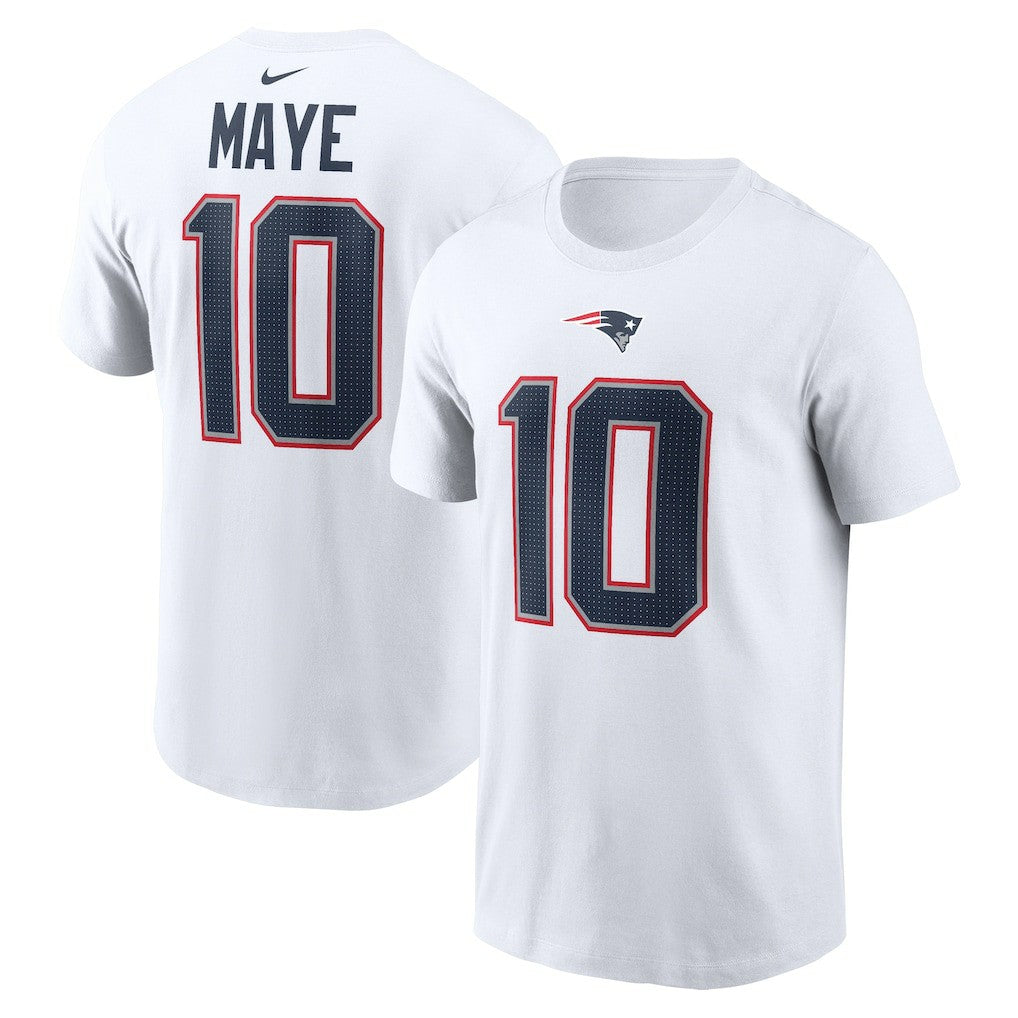 New England Patriots Nike Drake Maye  Player Name & Number T-Shirt