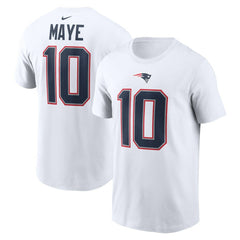 New England Patriots Nike Drake Maye  Player Name & Number T-Shirt