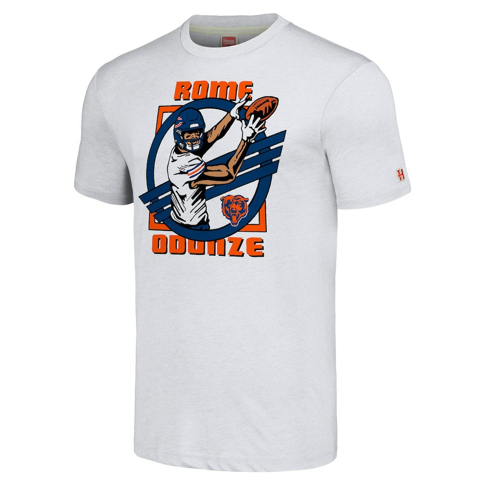 Chicago Bears  Rome Odunze  Homage Unisex Caricature Player Tri-Blend T-Shirt