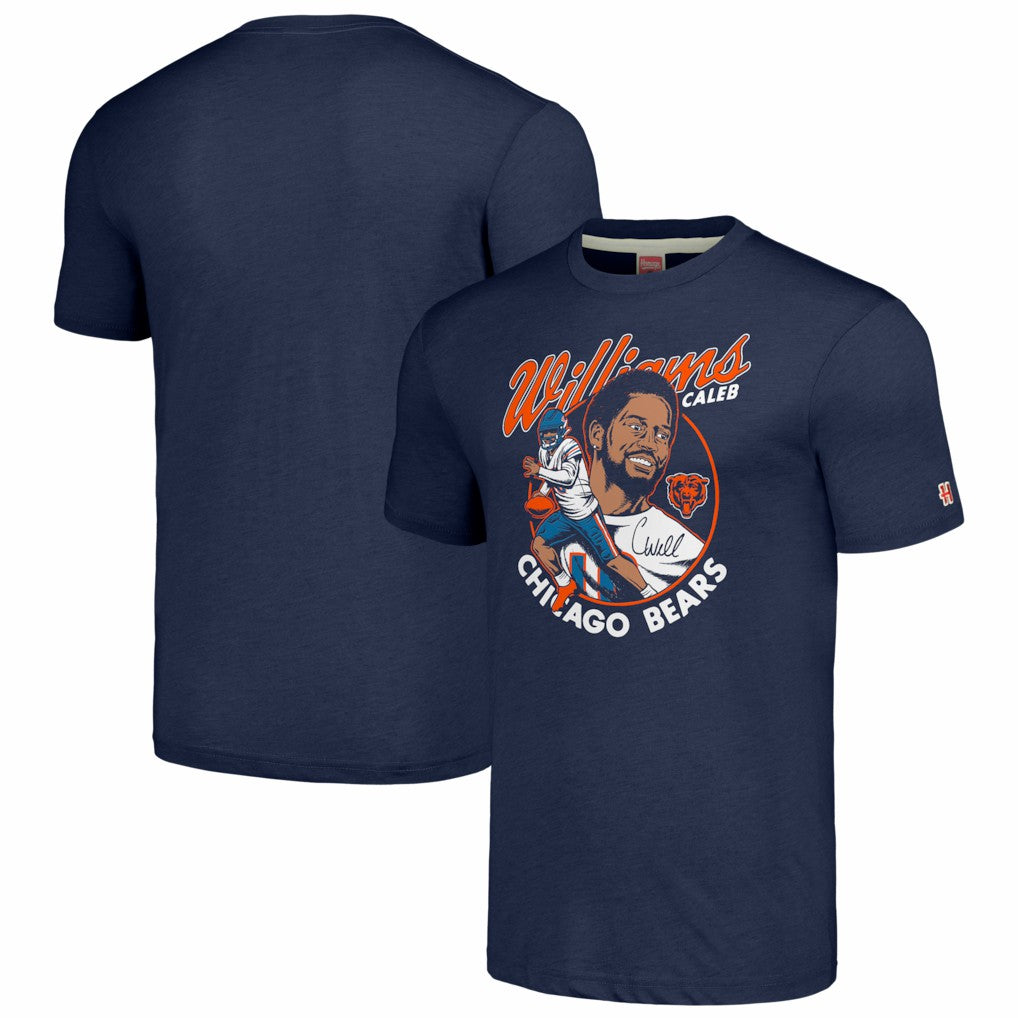 Chicago Bears  Caleb Williams  Homage Unisex Caricature Player Tri-Blend T-Shirt