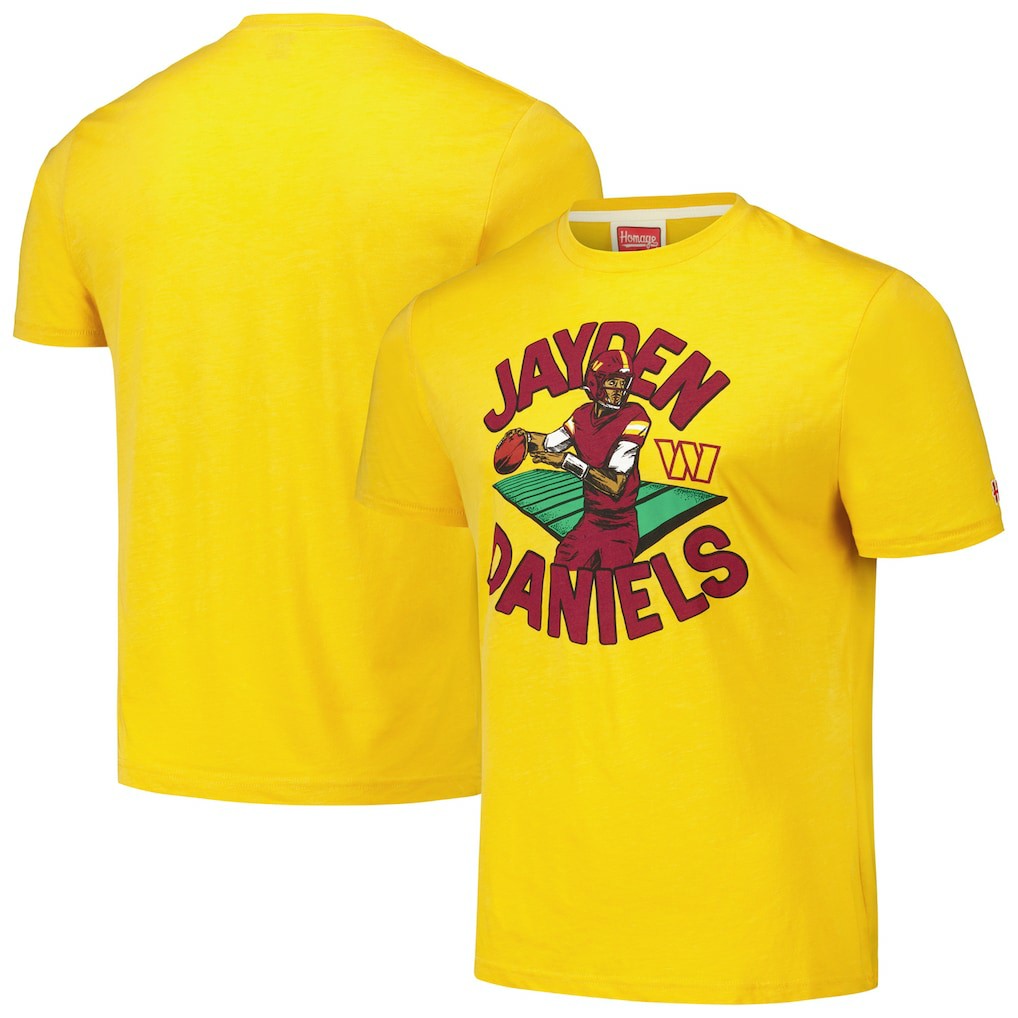 Washington Commanders  Jayden Daniels  Homage Unisex Caricature Player Tri-Blend T-Shirt