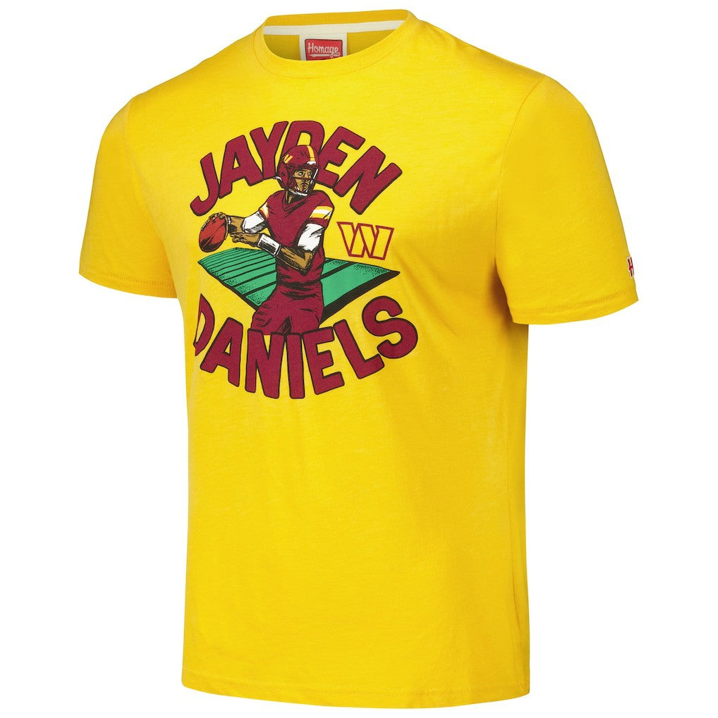 Washington Commanders  Jayden Daniels  Homage Unisex Caricature Player Tri-Blend T-Shirt