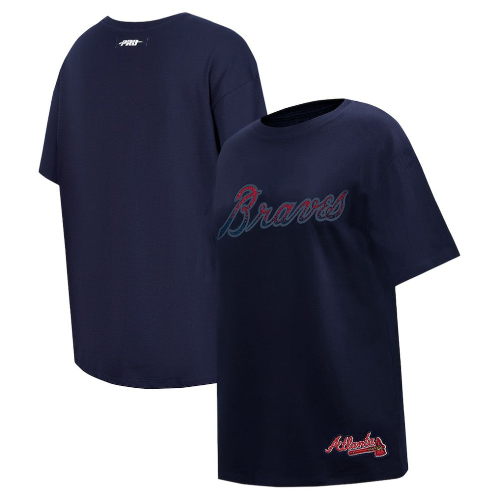 Atlanta Braves Pro Standard Women's Rhinestone Slim Fit T-Shirt | MLB Outlet