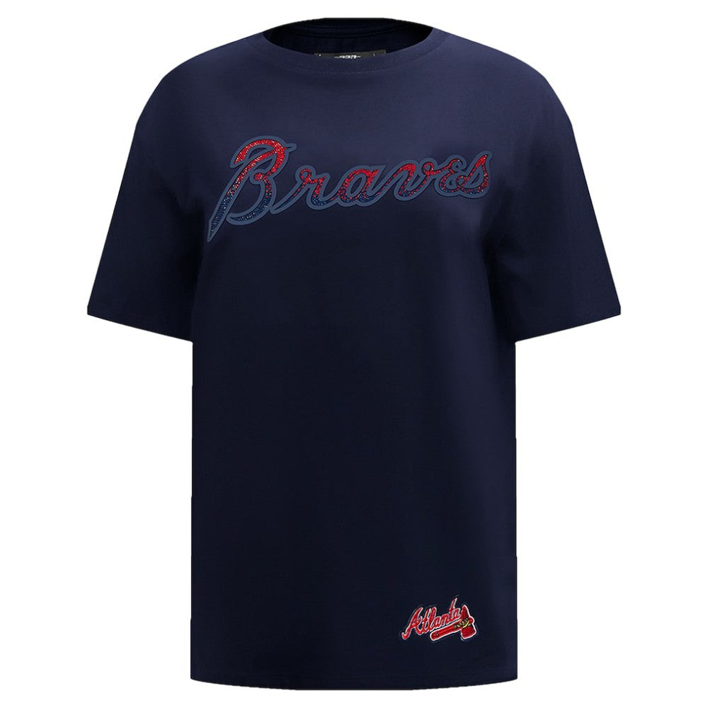 Atlanta Braves Pro Standard Women's Rhinestone Slim Fit T-Shirt | MLB Outlet