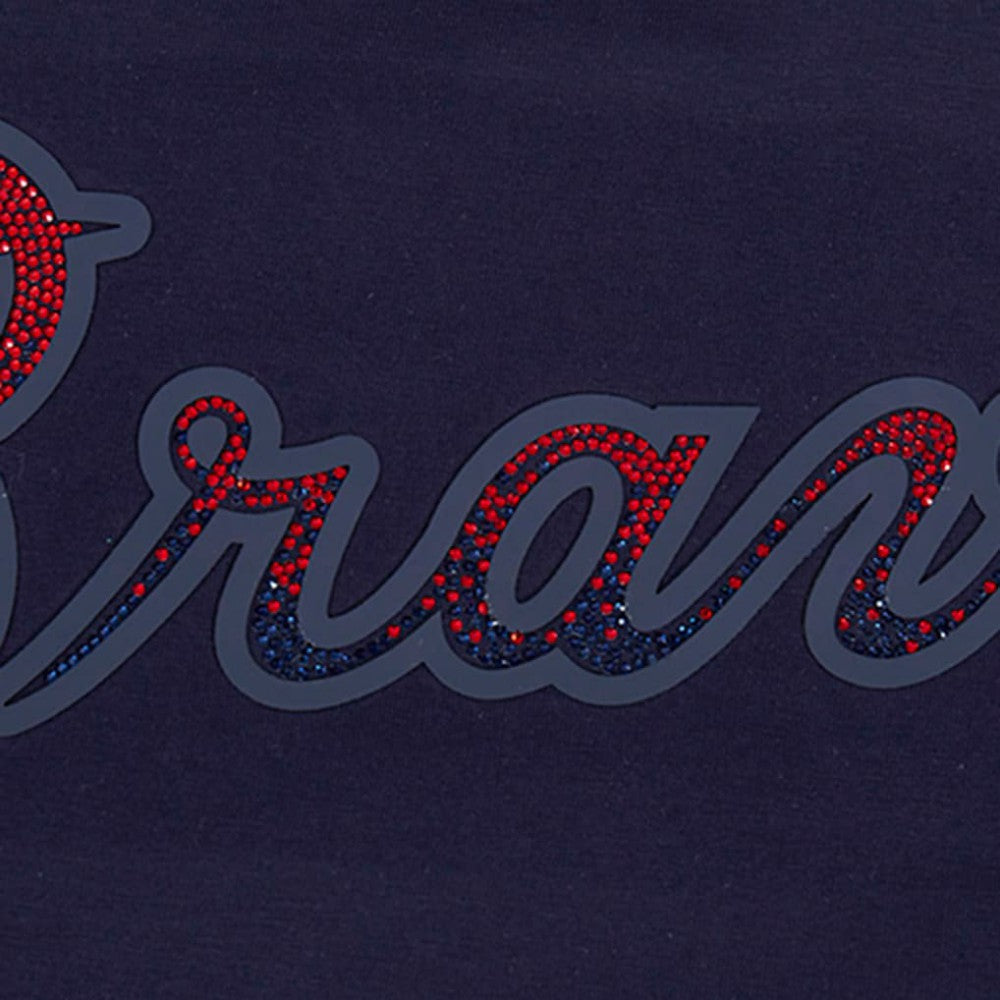 Atlanta Braves Pro Standard Women's Rhinestone Slim Fit T-Shirt | MLB Outlet