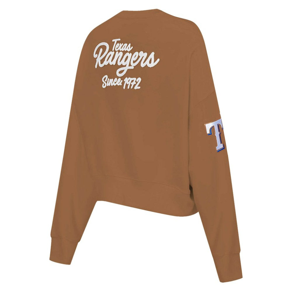 Texas Rangers Pro Standard Women's Paint The City Pullover Cropped Sweatshirt | MLB US