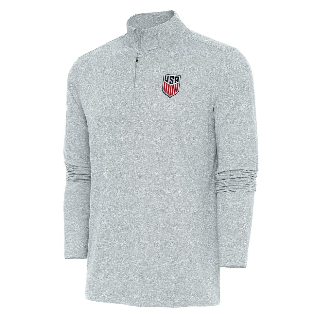 USMNT Antigua Hunk Quarter-Zip Top Heather Gray