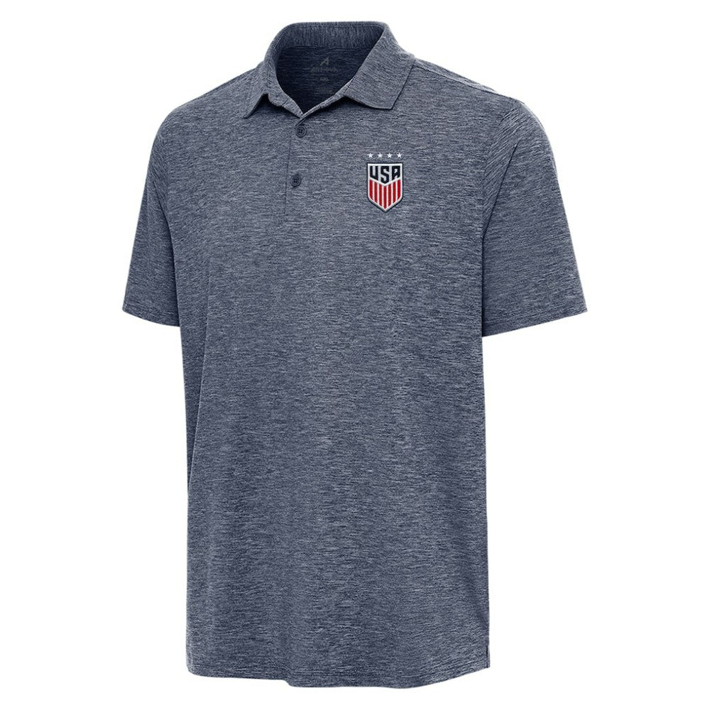 USWNT Antigua Big & Tall Par 3 Polo Heather Navy