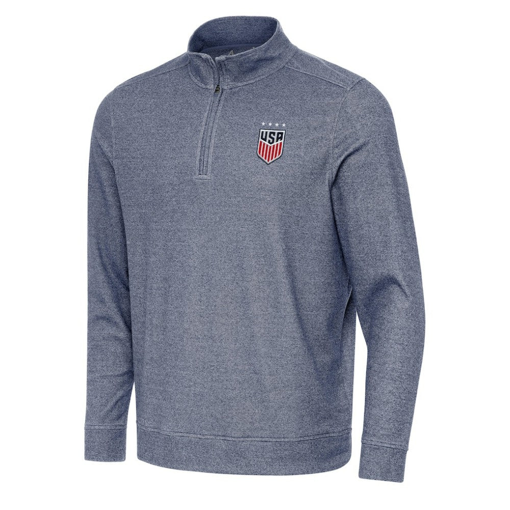 USWNT Antigua Subtle Quarter-Zip Top Heather Navy