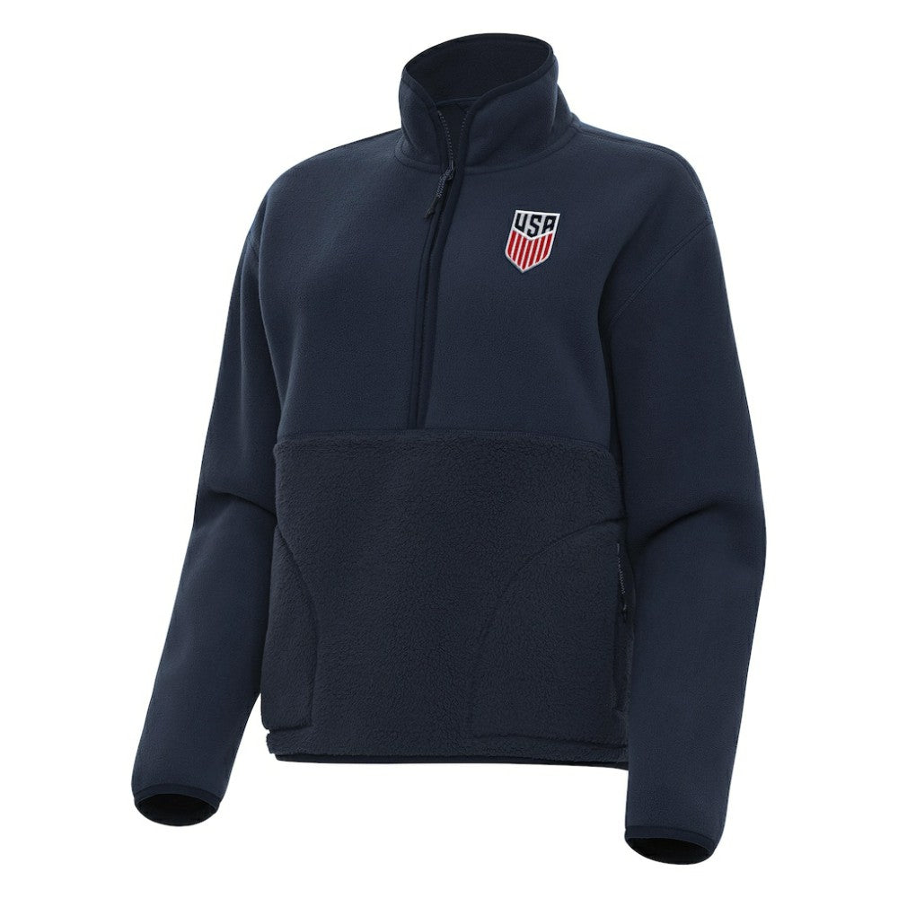 USMNT Antigua Women's Figure Quarter-Zip Jacket Navy