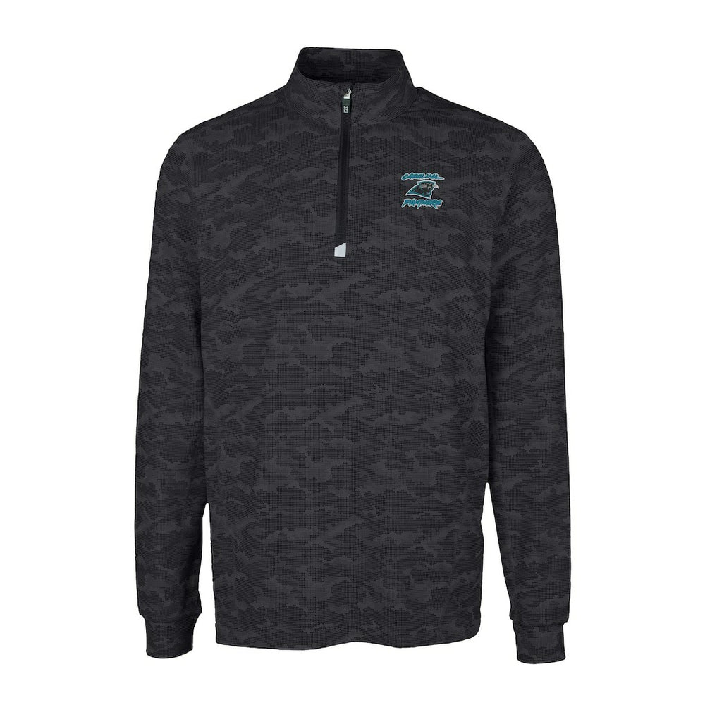 Carolina Panthers  Cutter & Buck Traverse Camo Print Stretch DryTec Quarter-Zip Top
