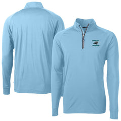 Carolina Panthers  Cutter & Buck Adapt Eco Knit Stretch Recycled Raglan Quarter-Zip DryTec Top