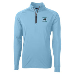 Carolina Panthers  Cutter & Buck Adapt Eco Knit Stretch Recycled Raglan Quarter-Zip DryTec Top