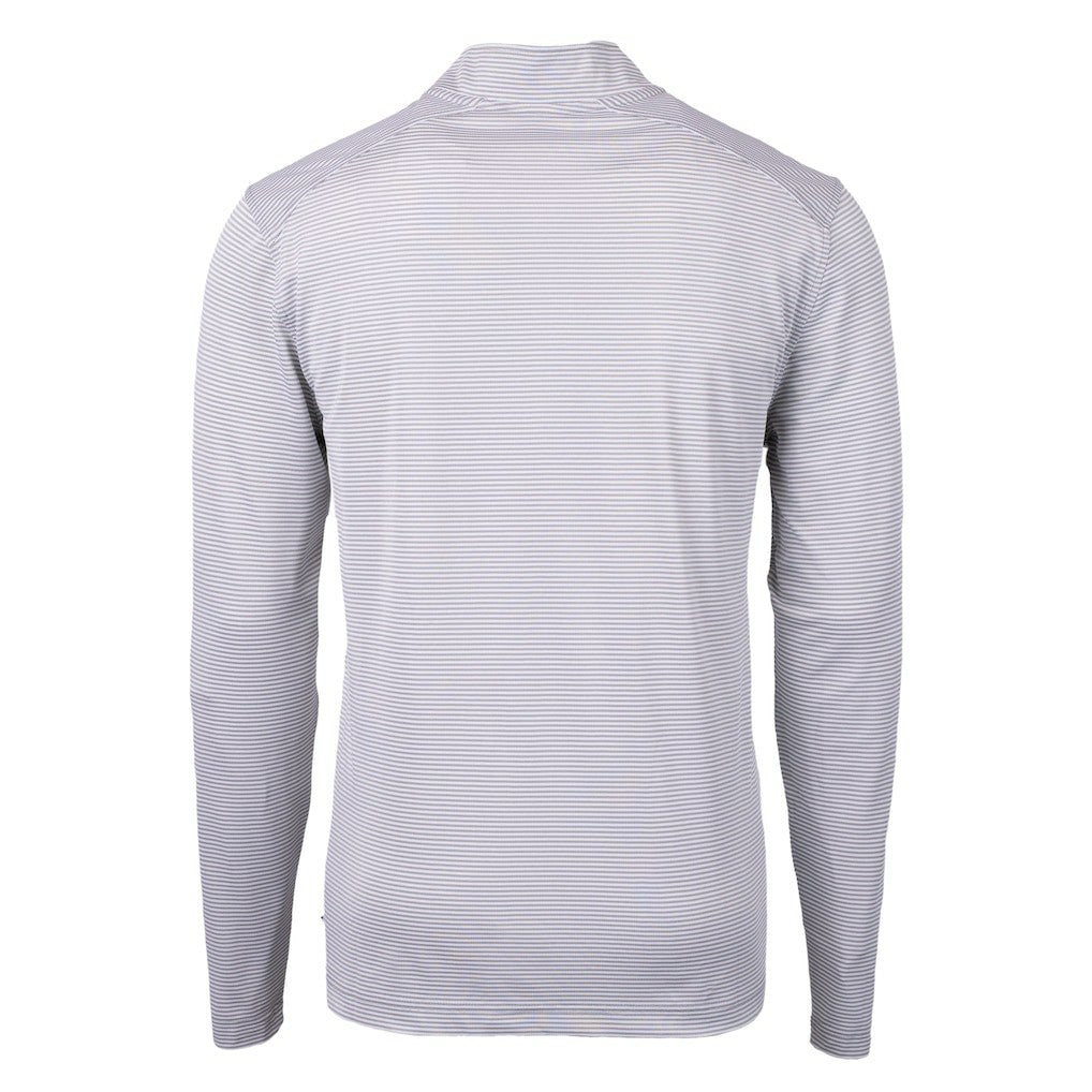Carolina Panthers  Cutter & Buck Virtue Eco Pique Micro Stripe Recycled Quarter-Zip Jacket