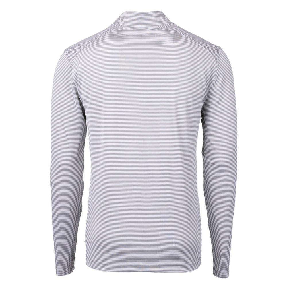 Carolina Panthers  Cutter & Buck Virtue Eco Pique Micro Stripe Recycled Quarter-Zip Jacket