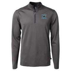 Carolina Panthers  Cutter & Buck Virtue Eco Pique Micro Stripe Recycled Quarter-Zip Jacket