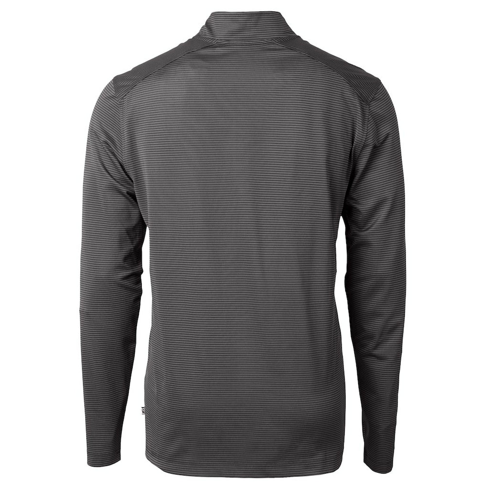 Carolina Panthers  Cutter & Buck Virtue Eco Pique Micro Stripe Recycled Quarter-Zip Jacket