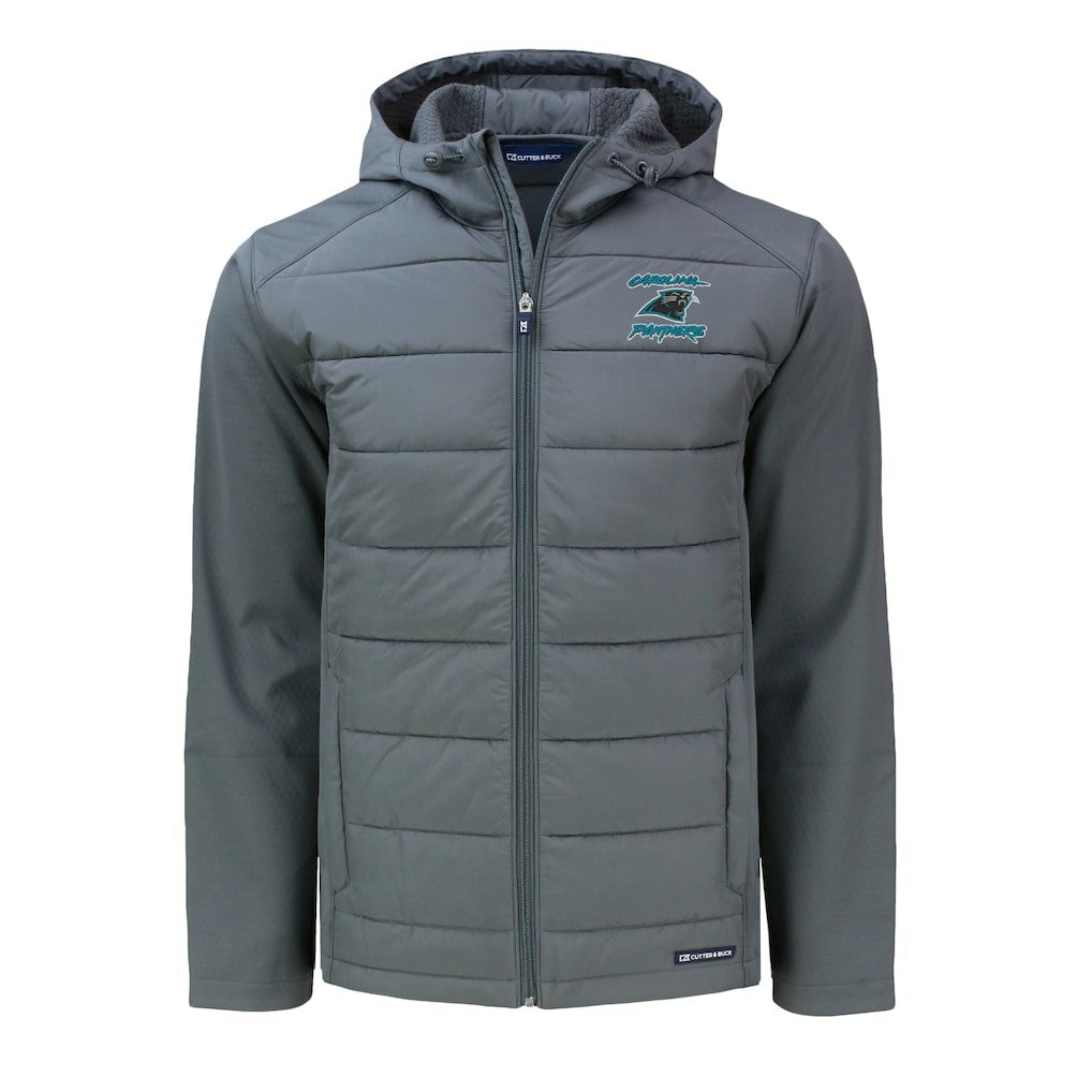 Carolina Panthers  Cutter & Buck Evoke Hybrid Eco Softshell Recycled Full-Zip Hoodie Jacket