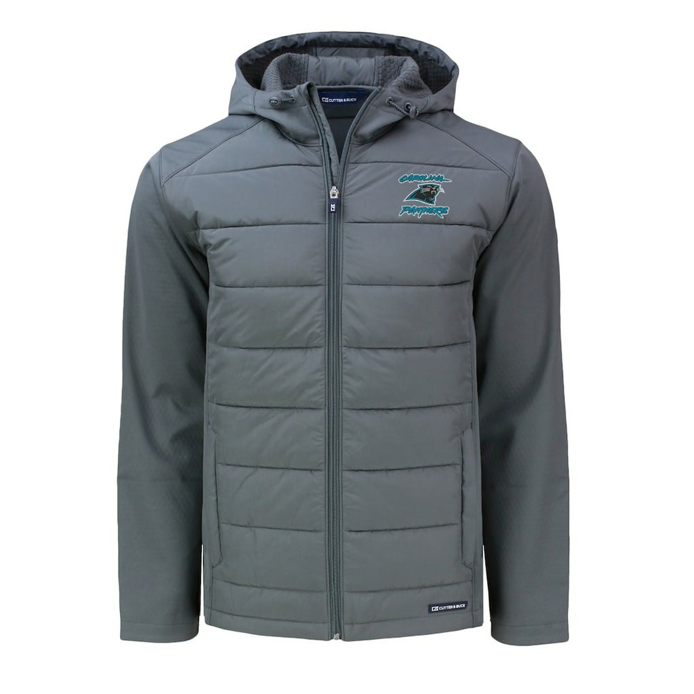 Carolina Panthers  Cutter & Buck Evoke Hybrid Eco Softshell Recycled Full-Zip Hoodie Jacket
