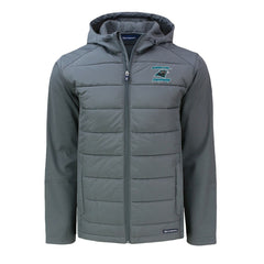 Carolina Panthers  Cutter & Buck Evoke Hybrid Eco Softshell Recycled Full-Zip Hoodie Jacket
