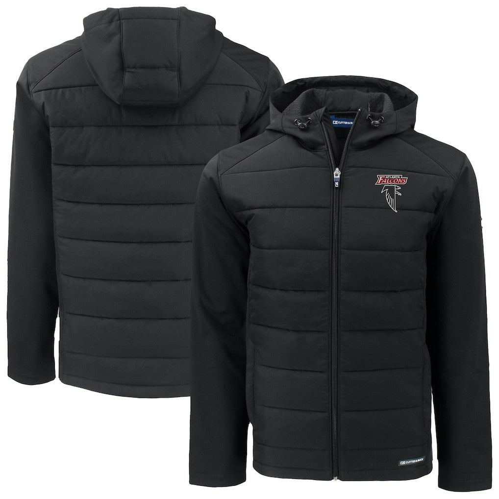 Atlanta Falcons  Cutter & Buck Evoke Hybrid Eco Softshell Recycled Full-Zip Hoodie Jacket