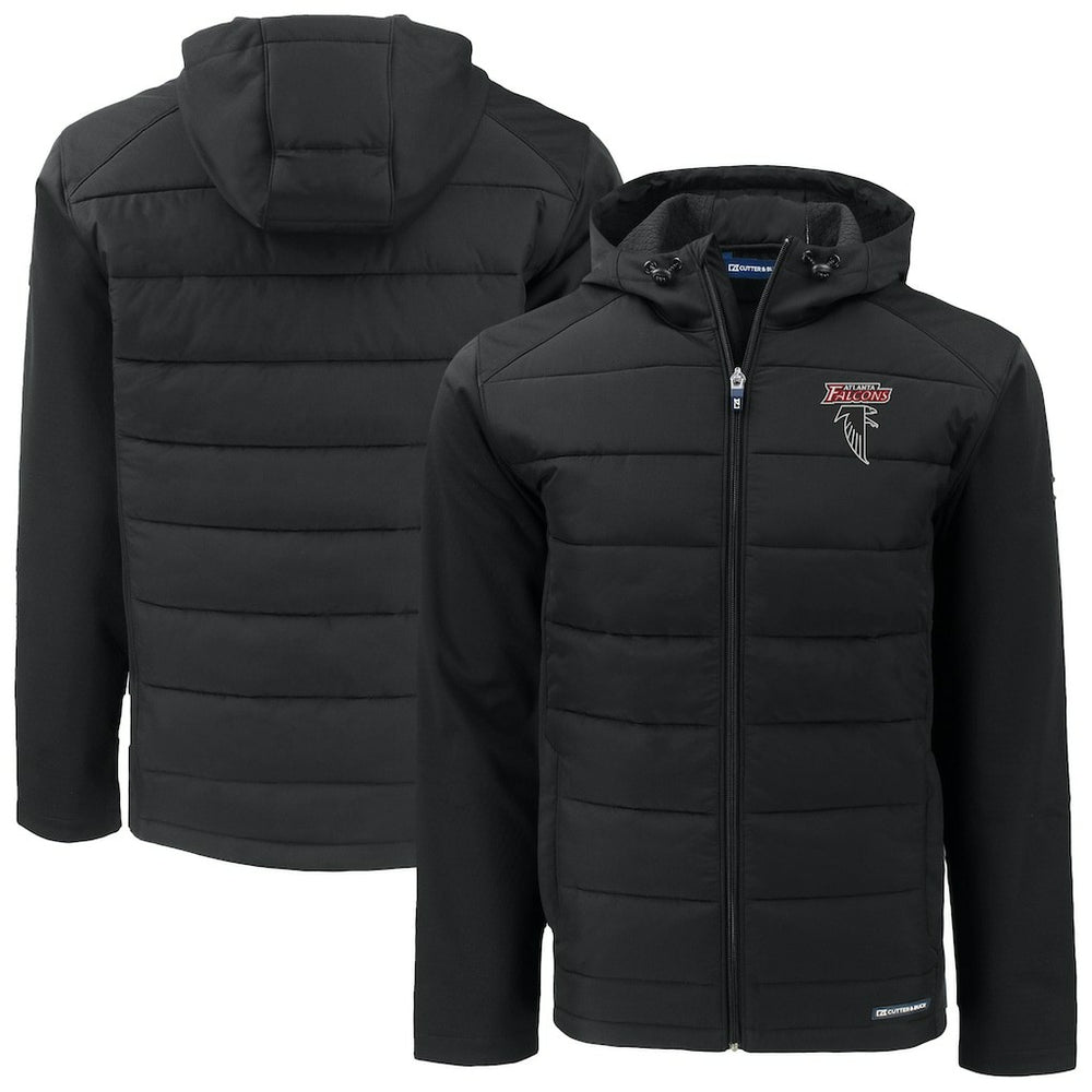Atlanta Falcons  Cutter & Buck Evoke Hybrid Eco Softshell Recycled Full-Zip Hoodie Jacket