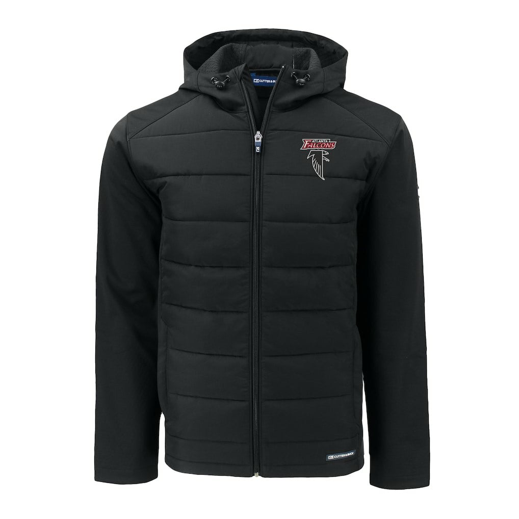 Atlanta Falcons  Cutter & Buck Evoke Hybrid Eco Softshell Recycled Full-Zip Hoodie Jacket