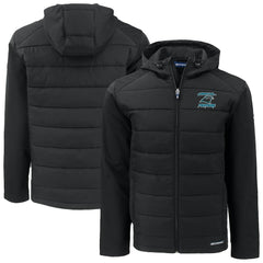 Carolina Panthers  Cutter & Buck Evoke Hybrid Eco Softshell Recycled Full-Zip Hoodie Jacket