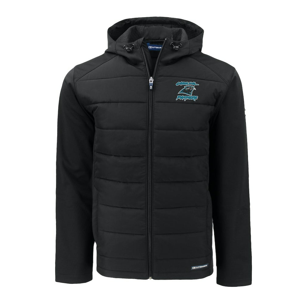 Carolina Panthers  Cutter & Buck Evoke Hybrid Eco Softshell Recycled Full-Zip Hoodie Jacket