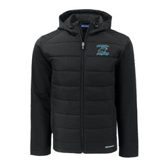 Carolina Panthers  Cutter & Buck Evoke Hybrid Eco Softshell Recycled Full-Zip Hoodie Jacket