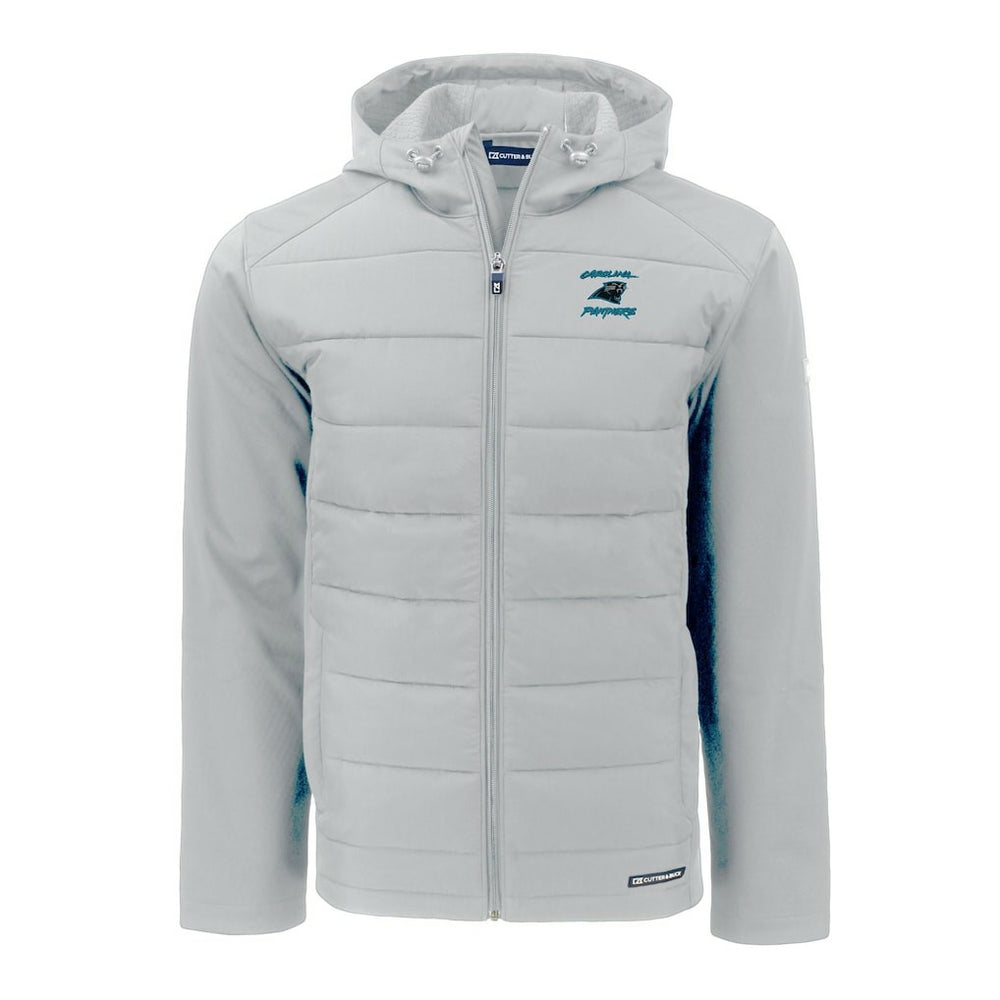 Carolina Panthers  Cutter & Buck Evoke Hybrid Eco Softshell Recycled Full-Zip Hoodie Jacket