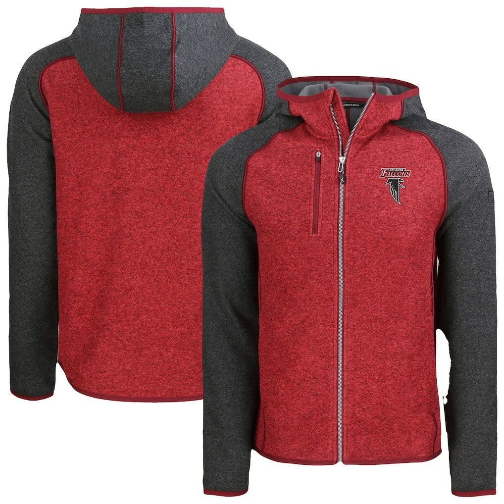 Atlanta Falcons  Cutter & Buck Mainsail Hoodie Raglan Full-Zip Jacket