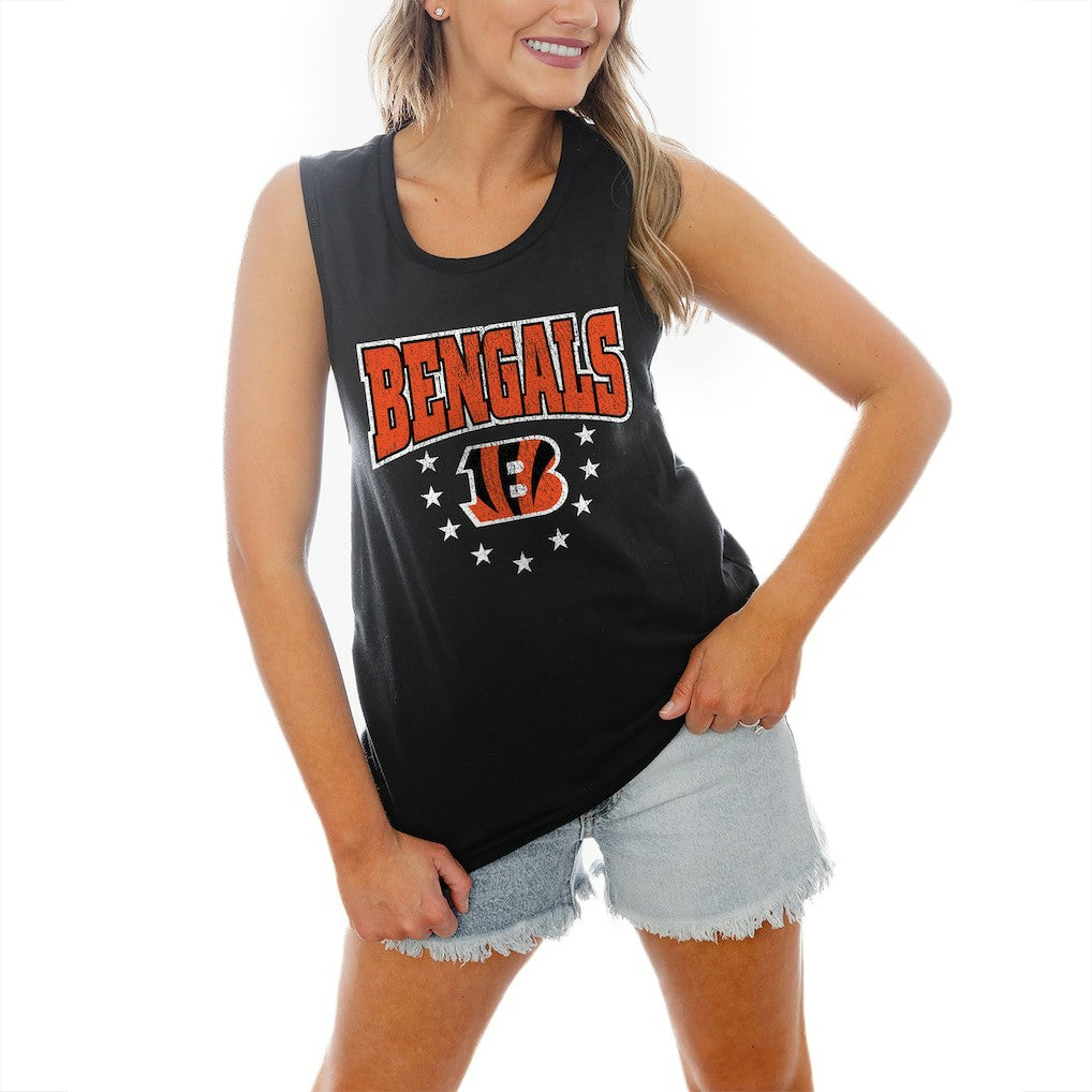 Cincinnati Bengals  Gameday Couture Women's Baby You're A Star Racerback Scoop Neck Tapered Tank Top