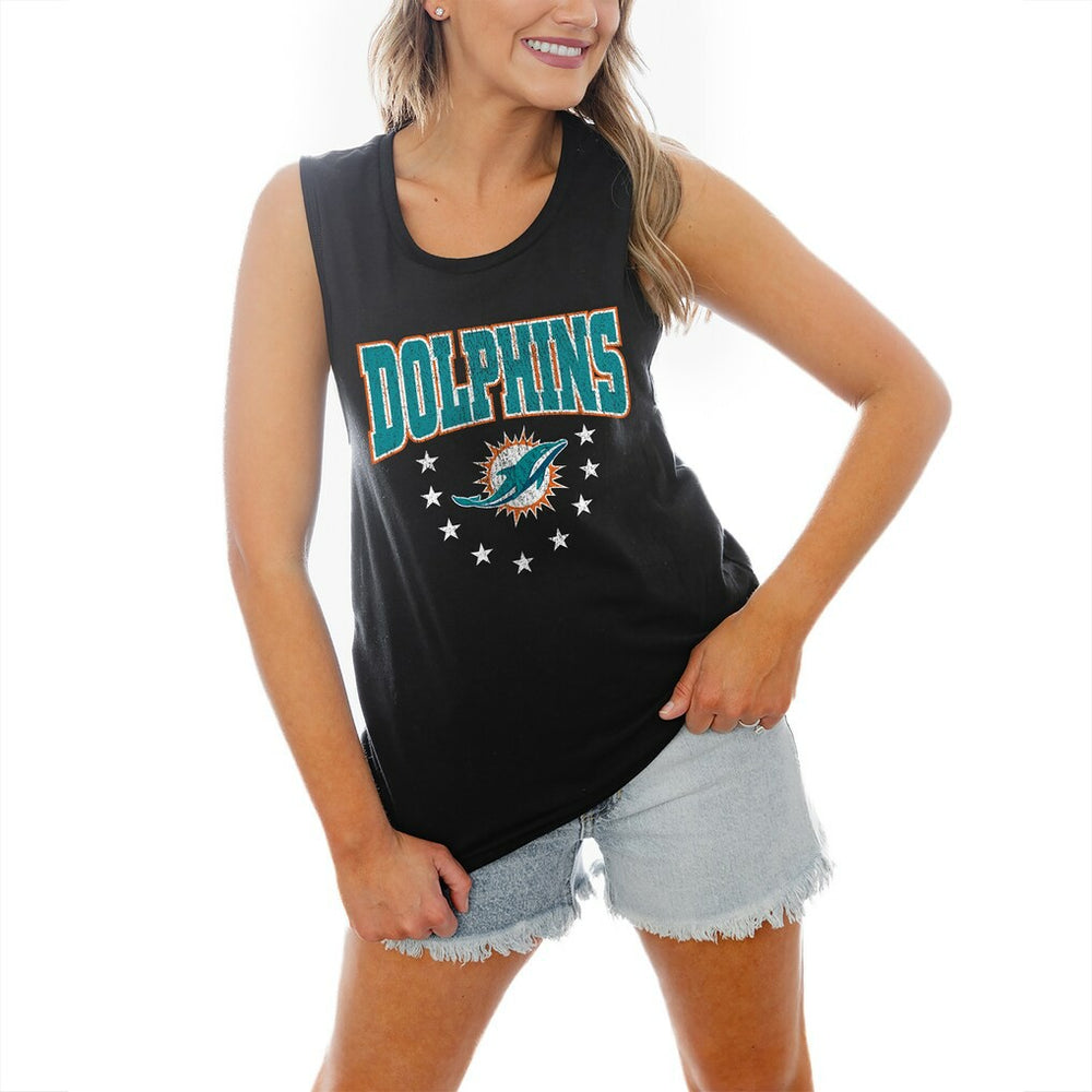 Miami Dolphins  Gameday Couture Women's Baby You're A Star Racerback Scoop Neck Tapered Tank Top