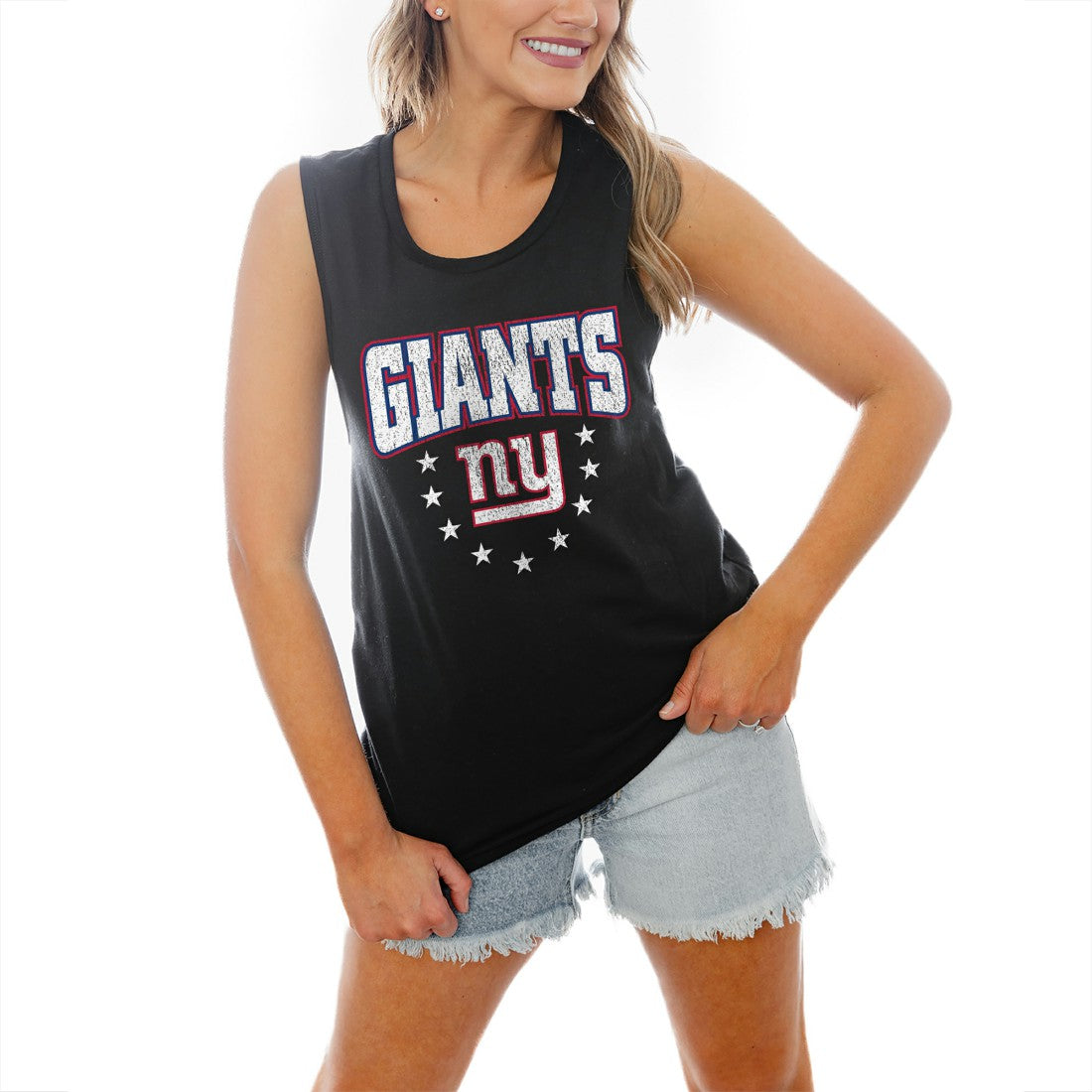 New York Giants  Gameday Couture Women's Baby You're A Star Racerback Scoop Neck Tapered Tank Top