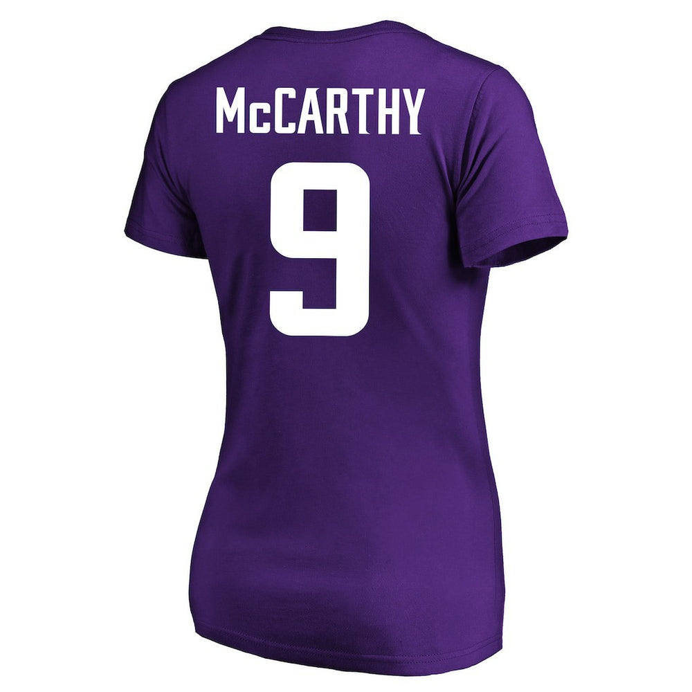Minnesota Vikings  J.J. McCarthy  Women's Plus Size Fair Catch Name & Number Scoop Neck T-Shirt