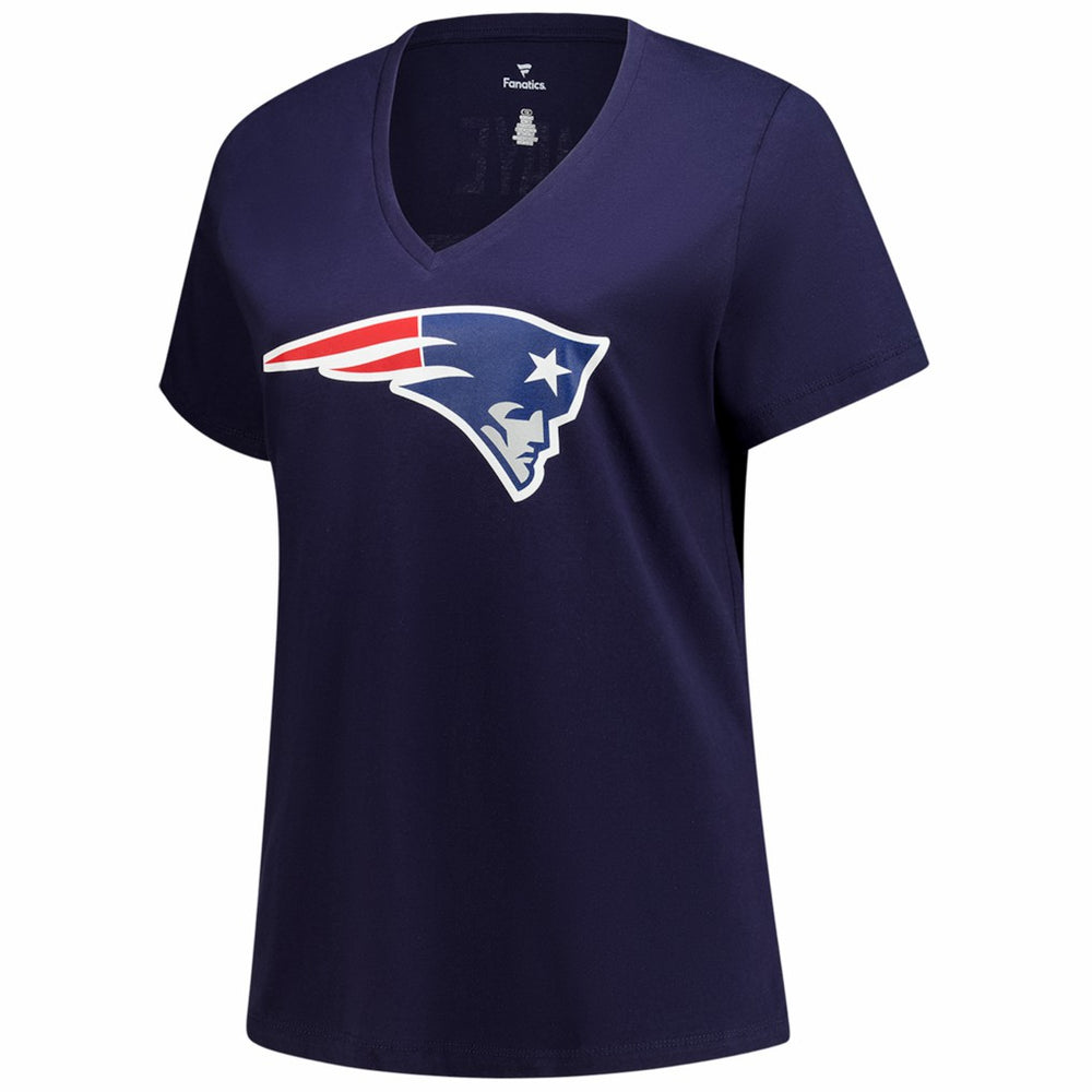 New England Patriots Fanatics Drake Maye  Women's Plus Size Name & Number V-Neck T-Shirt