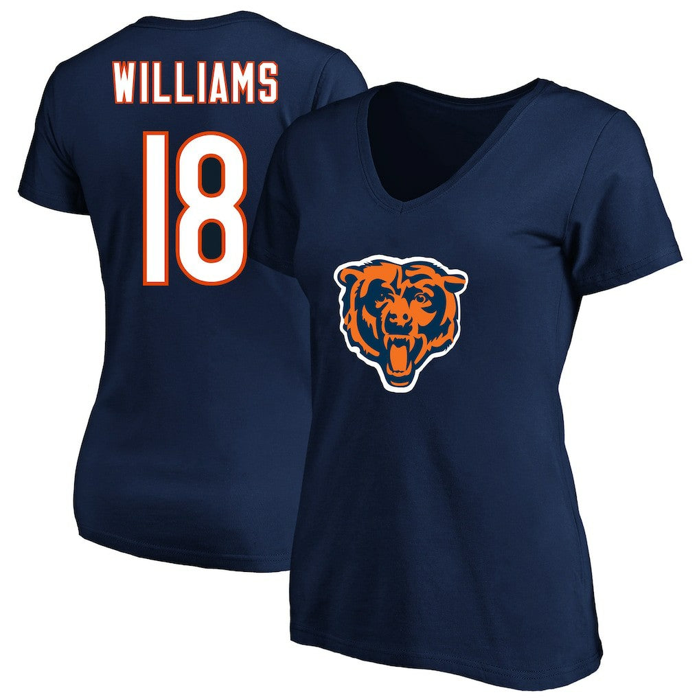 Chicago Bears  Caleb Williams  Women's Plus Size Fair Catch Name & Number Scoop Neck T-Shirt