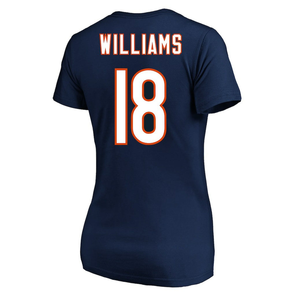 Chicago Bears  Caleb Williams  Women's Plus Size Fair Catch Name & Number Scoop Neck T-Shirt