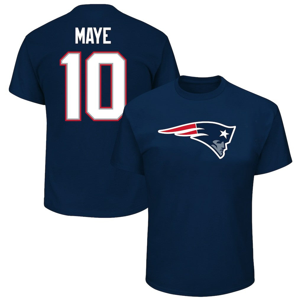 New England Patriots Fanatics Drake Maye  Big & Tall Player Name & Number T-Shirt