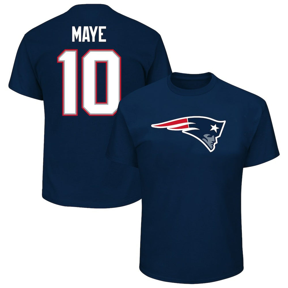 New England Patriots Fanatics Drake Maye  Big & Tall Player Name & Number T-Shirt
