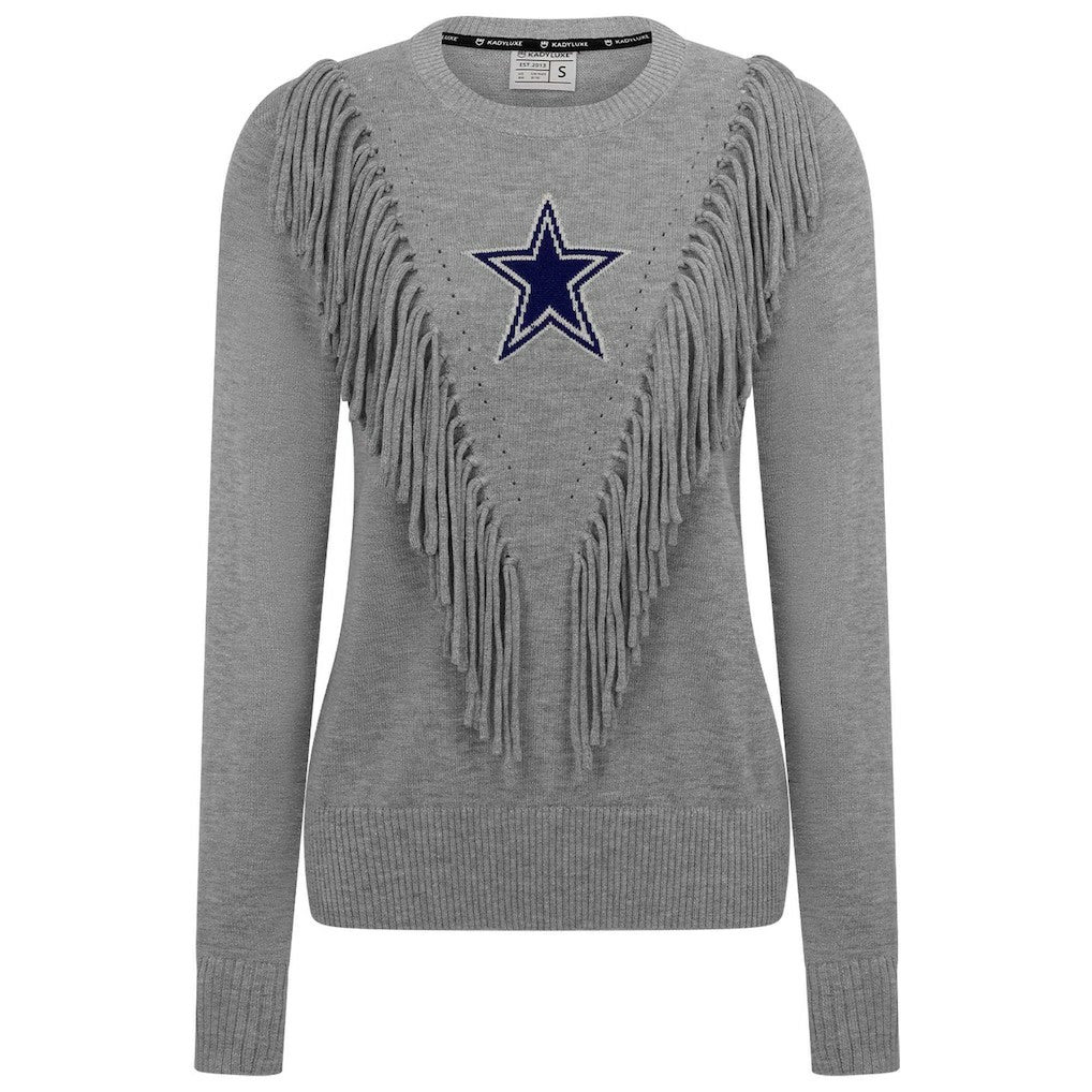 Dallas Cowboys  Women's Fringe Sparkle Pullover Sweater