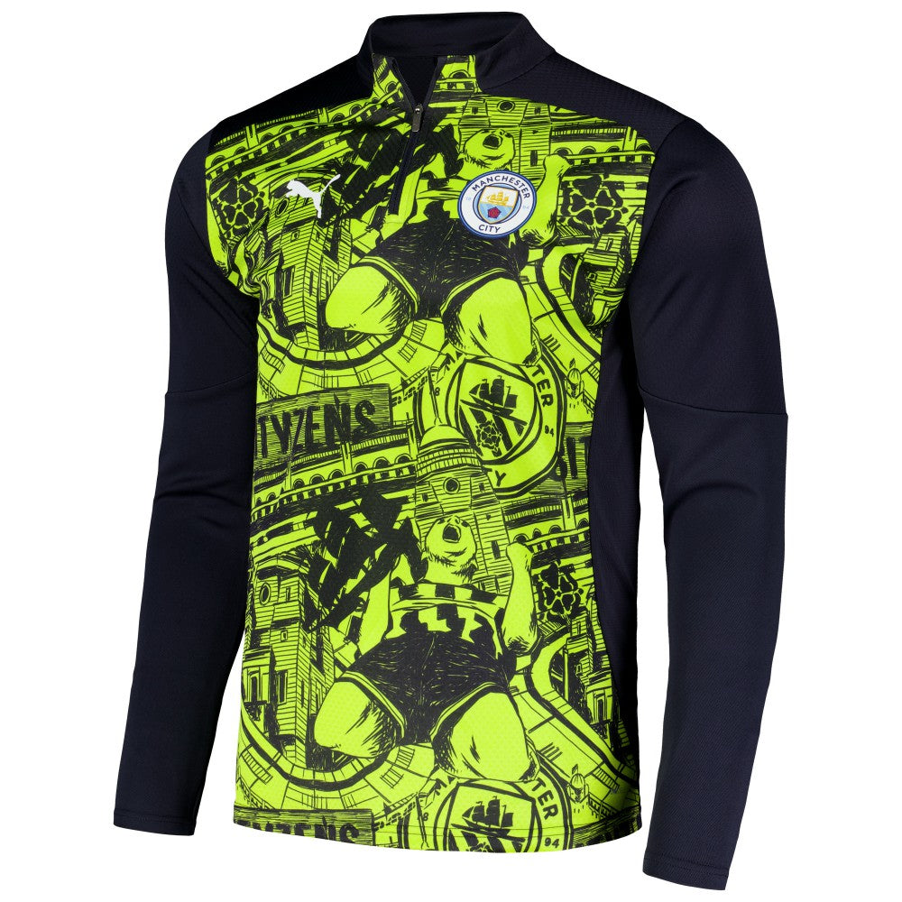 Manchester City 2024/25 Pre-Match dryCELL Quarter-Zip Top Black - Puma