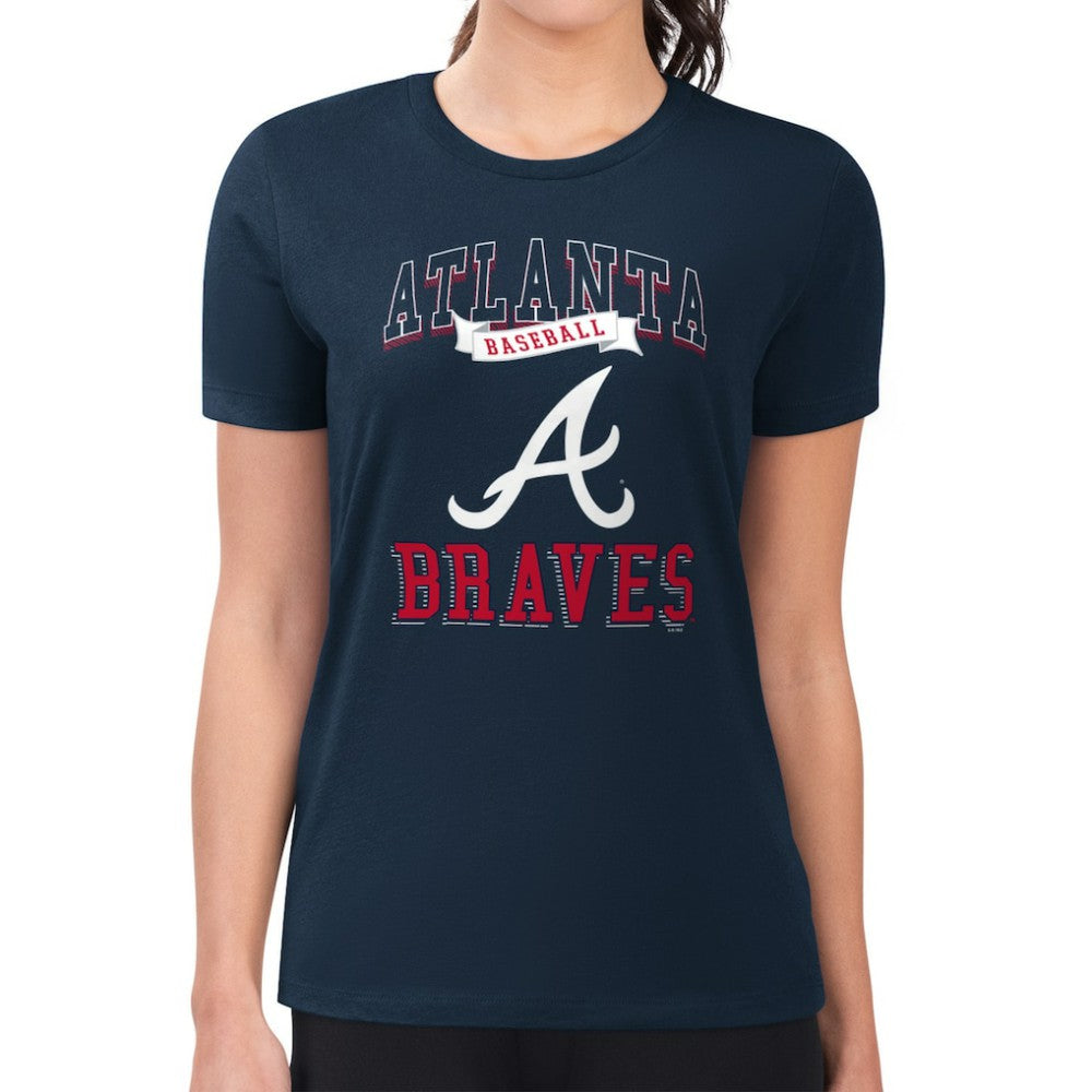 Atlanta Braves G-III 4Her by Carl Banks Women's Super-Slim Fit Lightweight Team Logo Graphic T-Shirt | MLB Online