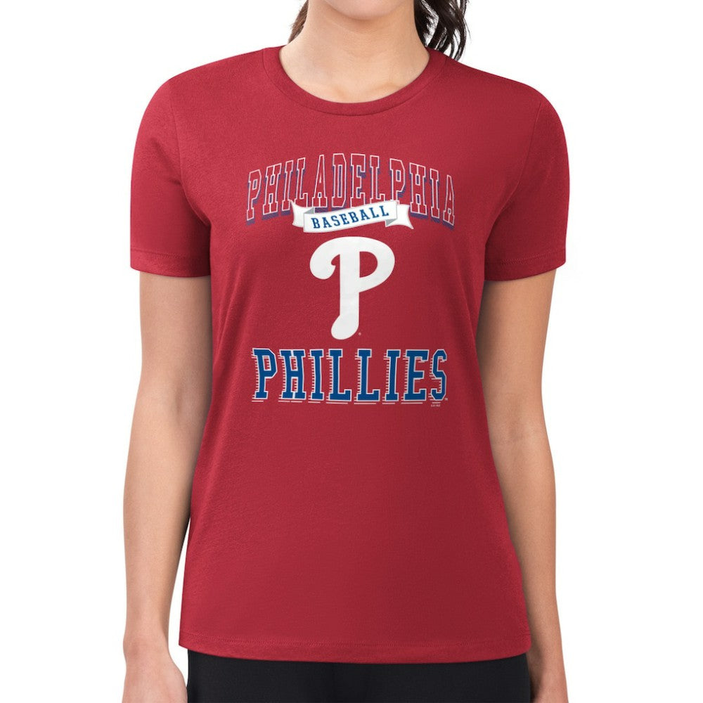 Philadelphia Phillies G-III 4Her by Carl Banks Women's Super-Slim Fit Lightweight Team Logo Graphic T-Shirt | MLB Online