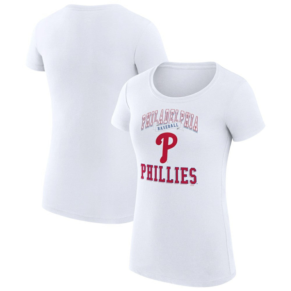 Philadelphia Phillies G-III 4Her by Carl Banks Women's Super-Slim Fit Lightweight Team Logo Graphic T-Shirt | MLB Discount