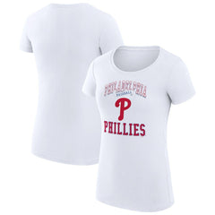 Philadelphia Phillies G-III 4Her by Carl Banks Women's Super-Slim Fit Lightweight Team Logo Graphic T-Shirt | MLB Discount