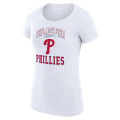 Philadelphia Phillies G-III 4Her by Carl Banks Women's Super-Slim Fit Lightweight Team Logo Graphic T-Shirt | MLB Discount